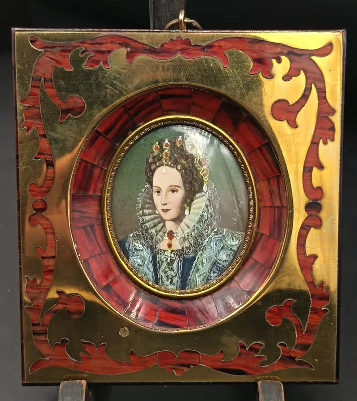 Miniatura isabel i de inglaterra al estilo de nicholas hilliaro