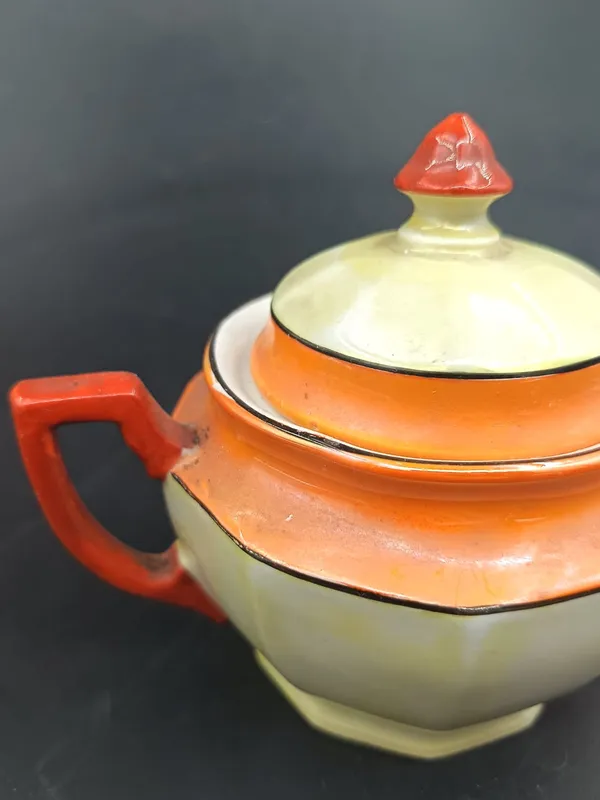 Azucarero vintage de ceramica art deco