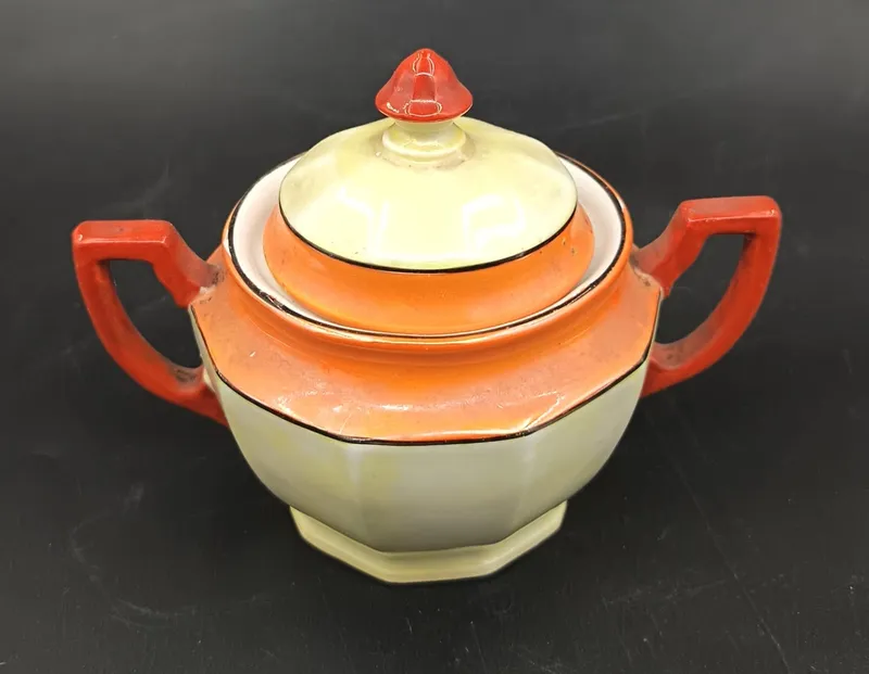Azucarero vintage de ceramica art deco