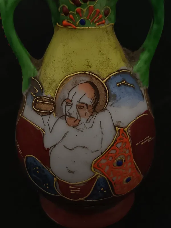 Florerito satsuma doble asa pintado a mano