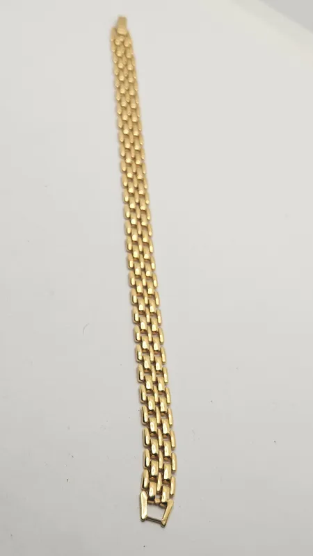 Pulsera dorada antigua 19.5 cm largo tipo malla