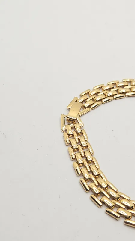 Pulsera dorada antigua 19.5 cm largo tipo malla