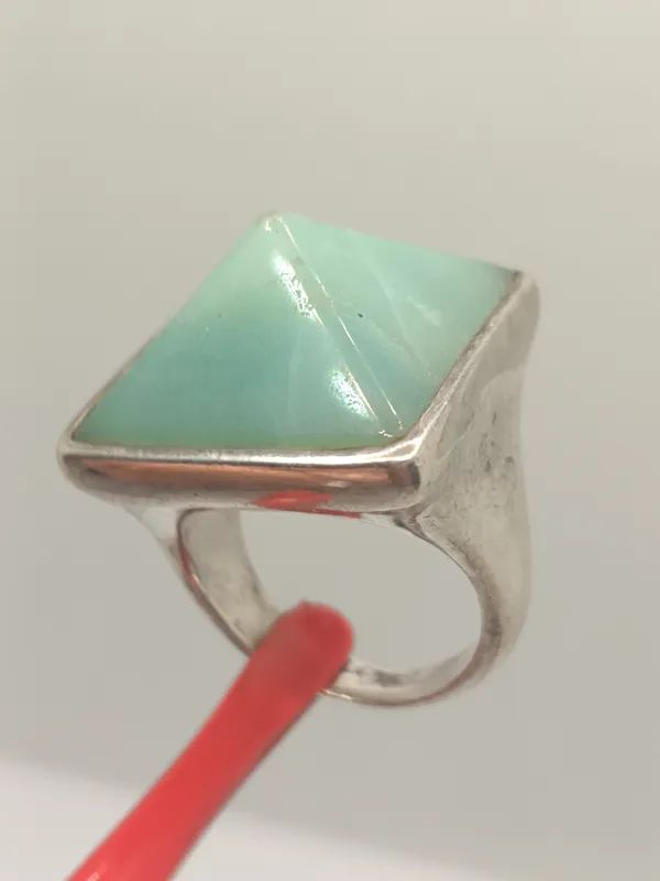 Anillo de plata 925 con piedra color turquesa