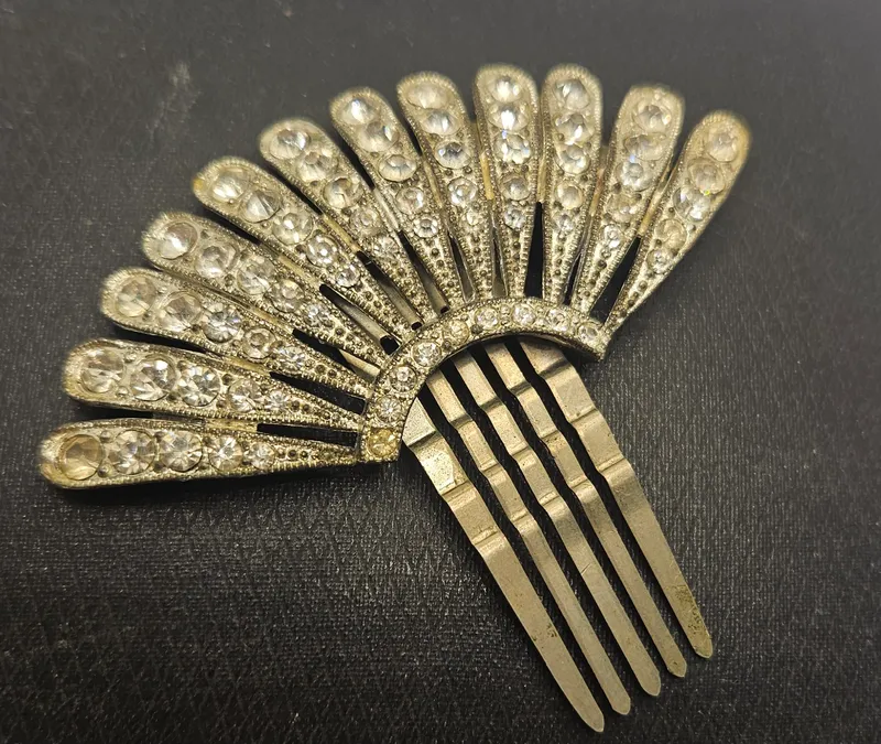 Peineta pequena art deco con strass 6 cm largo