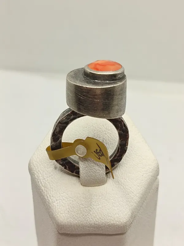 Anillo de plata 925 con agata central