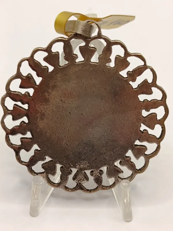 Medalla sagrado corazon de plata y oro antigua con marquesitas