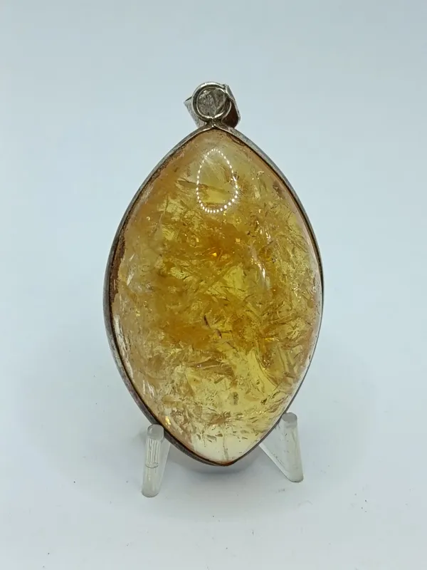 Dije colgante plata y ambar