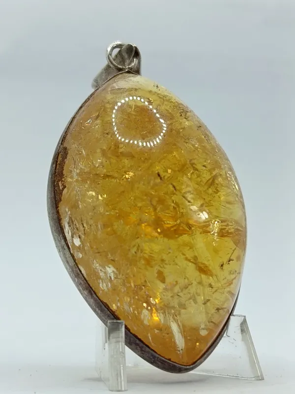 Dije colgante plata y ambar