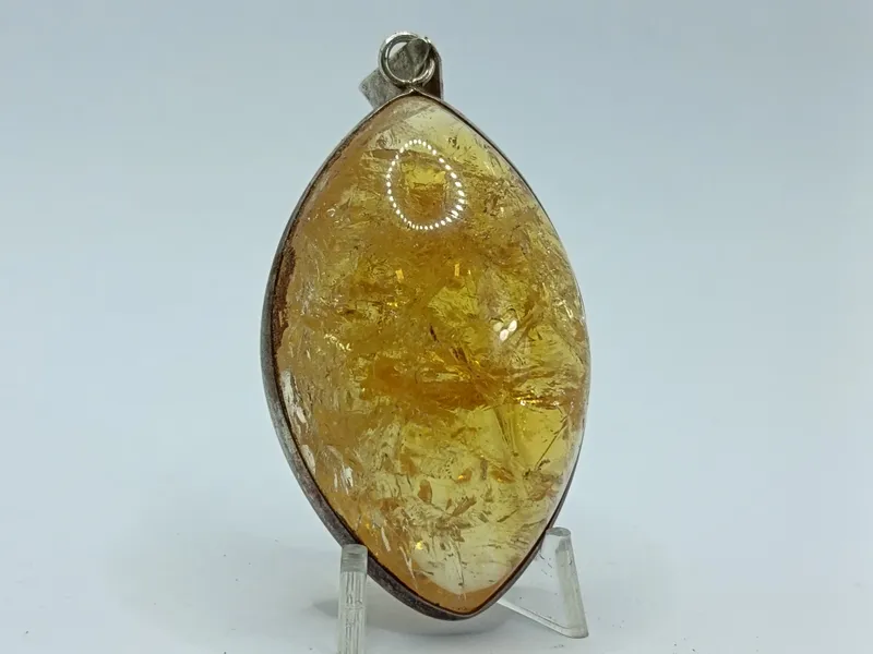 Dije colgante plata y ambar