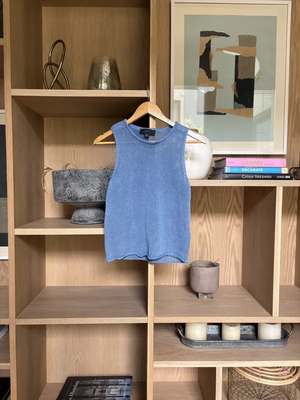 Chaleco tejido celeste Zara