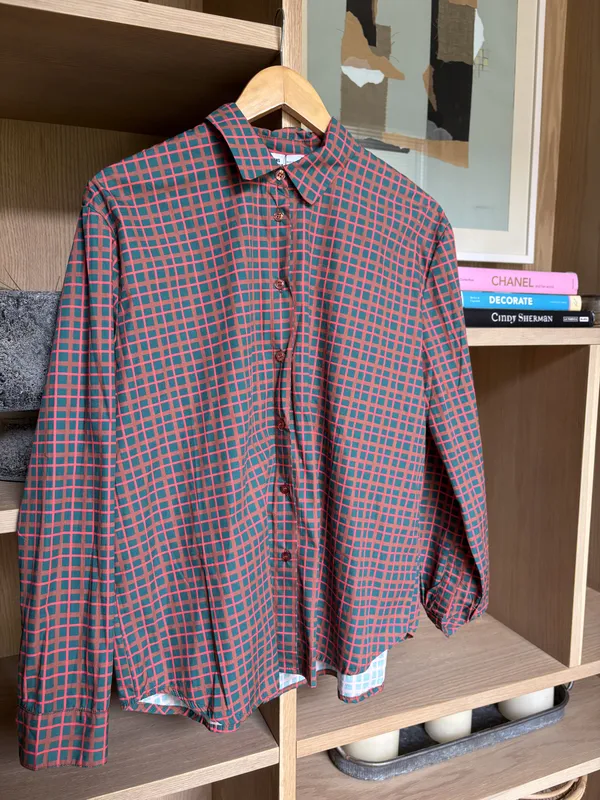 Camisa a cuadros verde marrón y rosa fluo Seasons by Macabla