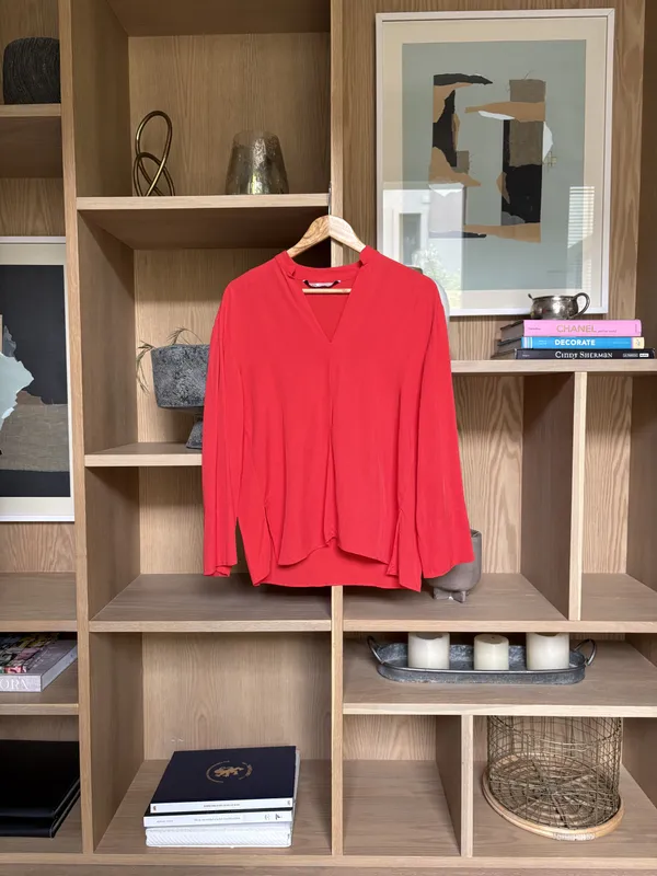 Conjunto rojo (pantalón con elástico y blusa manga larga) Zara