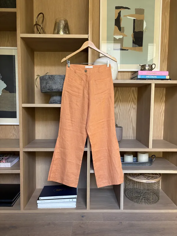 Pantalón naranja lino Savia