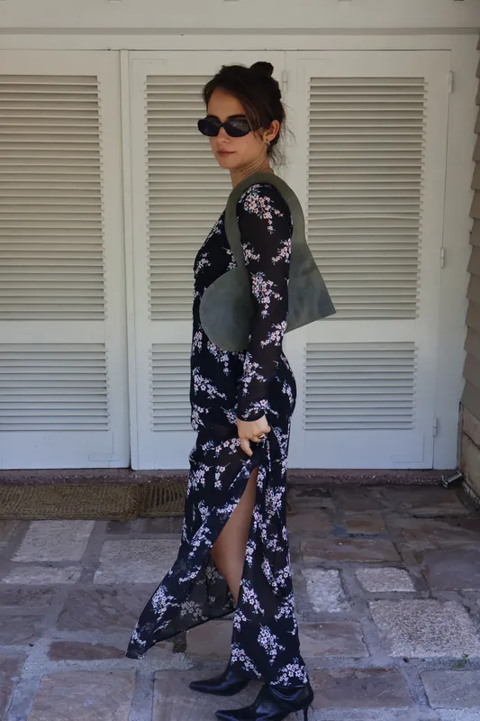 Vestido mangas largas estampas flores Forever 21