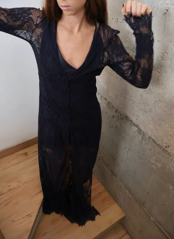 Kimono azul largo Zara