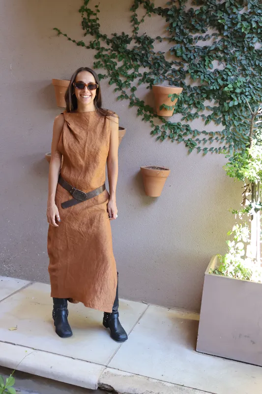 Vestido terracota largo Zara