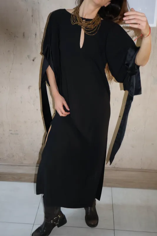 Vestido negro manga larga Allo Martinez